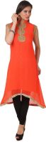 Fasense Party Solid Women's Kurti(Orange)