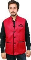 Front Look Sleeveless Solid Men's Nehru Jacket