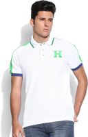 Harvard Solid Men's Polo Neck White T-Shirt