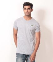 Londoner Solid Men's Round Neck Grey T-Shirt