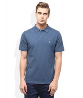 Original Penguin Blue Solid Polo T Shirt