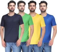 TSX Solid Men's Round Neck Multicolor T-Shirt(Pack of 4)