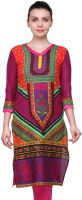 Cenizas Casual Printed Women's Kurti(Pink)