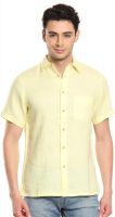 Cotton World Men's Solid Casual Yellow Shirt