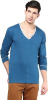 Izinc Solid Men's V-neck Light Blue T-Shirt