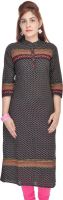 Shop Rajasthan Casual, Formal Paisley Women's Kurti(Black)