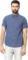 Silver Streak Men's Solid Casual Blue Shirt