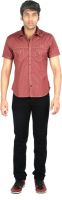 TomBerry Men's Checkered Casual Red Shirt