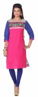 Virgo Casual Printed Women's Kurti(Pink)