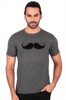 Anger Beast Printed Men's Round Neck Grey T-Shirt
