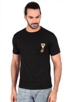 Anger Beast Printed Men's Round Neck Black T-Shirt