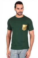 Anger Beast Solid Men's Round Neck Green T-Shirt