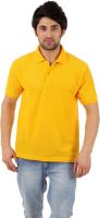 Atlanta Solid Men's Polo Neck Yellow T-Shirt