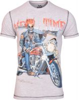 Avenster Printed Men's Round Neck Grey T-Shirt