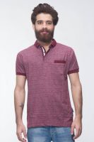 Avoir Envie Solid Men's Polo Neck Maroon T-Shirt