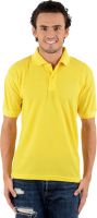 Blaze Solid Men's Polo Neck Yellow T-Shirt