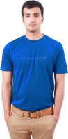 Colors and Blends Solid Men's Round Neck Blue T-Shirt