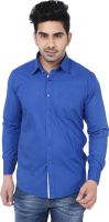 Crocks Club Men's Solid Casual Blue Shirt