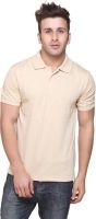 Double F Solid Men's Polo Neck White T-Shirt