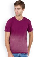 Elaborado Printed Men's Round Neck Purple T-Shirt