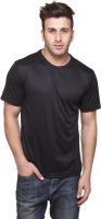 Funky Guys Solid Men's Round Neck Black T-Shirt