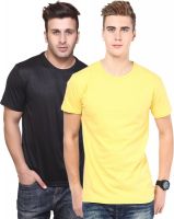 Funky Guys Solid Men's Round Neck Multicolor T-Shirt(Pack of 2)