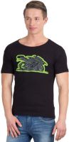 Incynk Printed Men's Round Neck Black T-Shirt