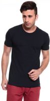 Izinc Solid Men's Round Neck Dark Blue T-Shirt