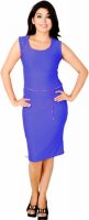 Kamakshi Krafts Women's Maxi Blue Dress