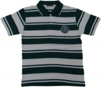 Miracle Striped Men's Polo Neck Green T-Shirt