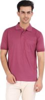 Moonwalker Solid Men's Polo Neck Maroon T-Shirt