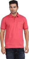 Moonwalker Solid Men's Polo Neck Red T-Shirt
