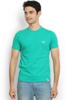 Police Solid Men's Round Neck Green T-Shirt