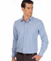 Provogue Men's Solid Casual Blue Shirt