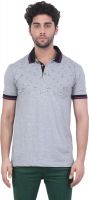 Purple Haze Floral Print Men's Polo Neck Grey T-Shirt