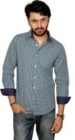 Rafters Men's Checkered Casual Green, Blue Shirt