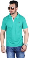 Shineway Solid Men's Polo Neck Green T-Shirt