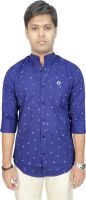 Southbay Men's Printed Casual Dark Blue Shirt
