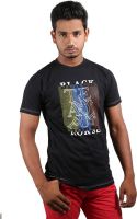 Spur Printed Men's Round Neck Black T-Shirt