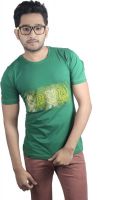 Spur Printed Men's Round Neck Green T-Shirt