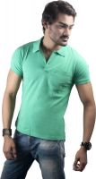 Spur Solid Men's Polo Neck Green T-Shirt