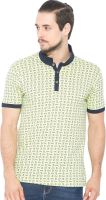 Status Quo Printed Men's Polo Neck Green T-Shirt