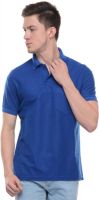 TAB91 Solid Men's Polo Neck Blue T-Shirt