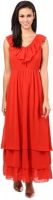 The Vanca Women's Layered Orange Dress