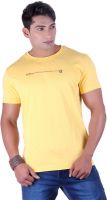 Vivid Bharti Printed Men's Round Neck Yellow T-Shirt