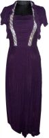 Vogue4all Women's Empire Waist Purple Dress