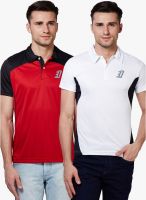 3 Degre Pack Of-2 Multicoloured Polo T-Shirt