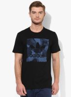 Adidas Originals Smoked Stamp Black Skateboarding Round Neck T-Shirt