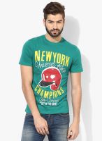 Ajile By Pantaloons Green Printed Round Neck T-Shirts