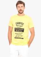Americania Yellow Printed Round Neck T-Shirt